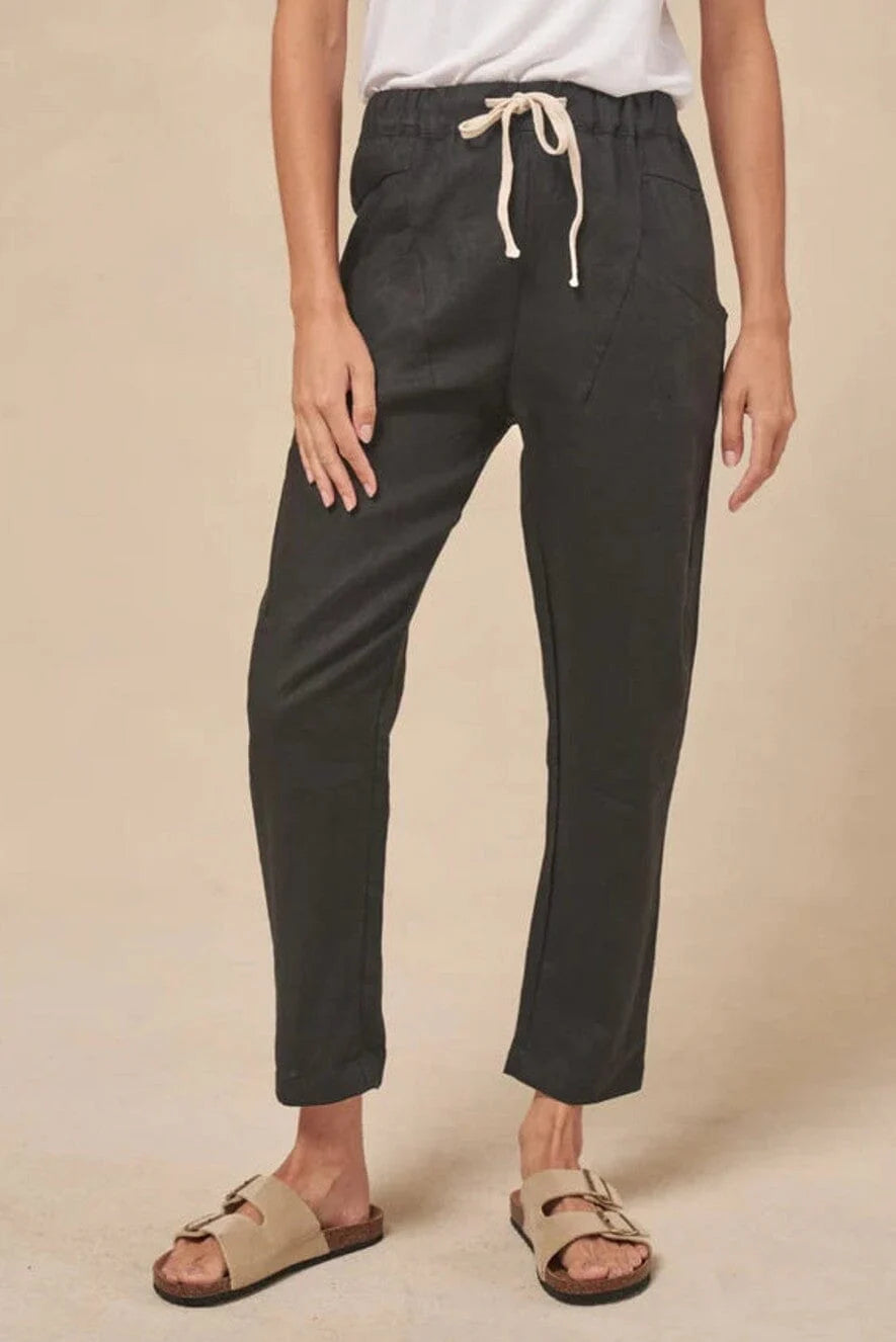 Luxe Linen Pants - Black