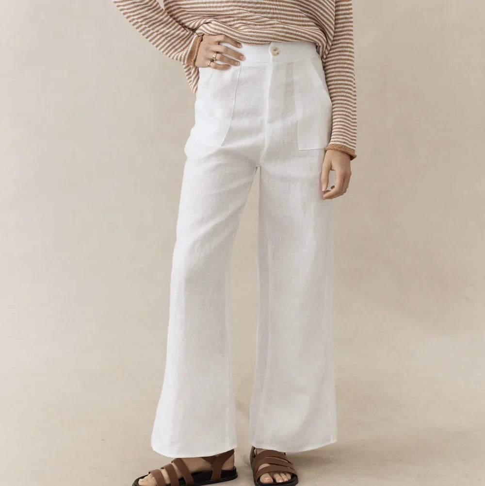 Jude Linen Pant - White