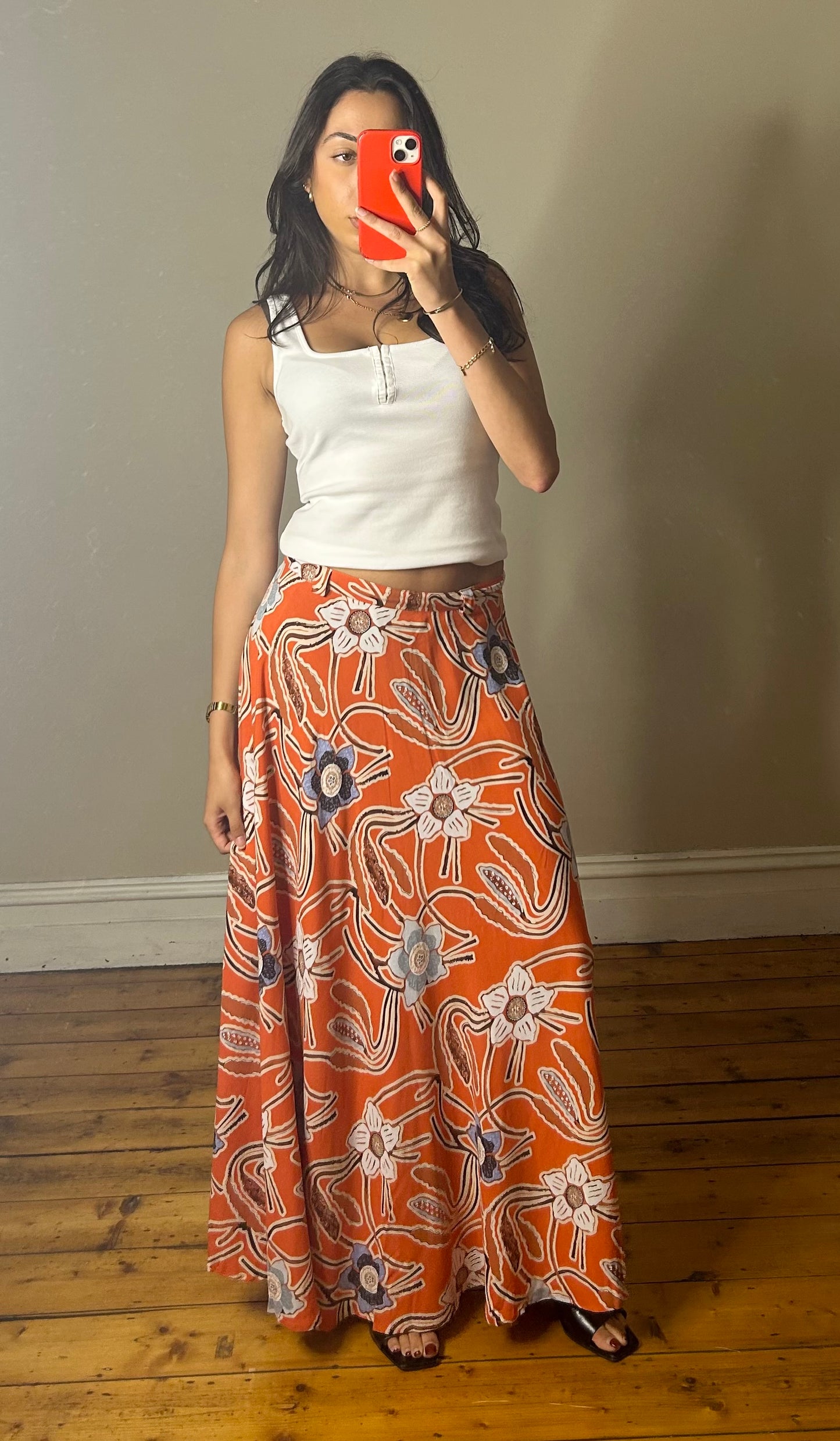 Mykonos Wrap Skirt - Anemone Orange