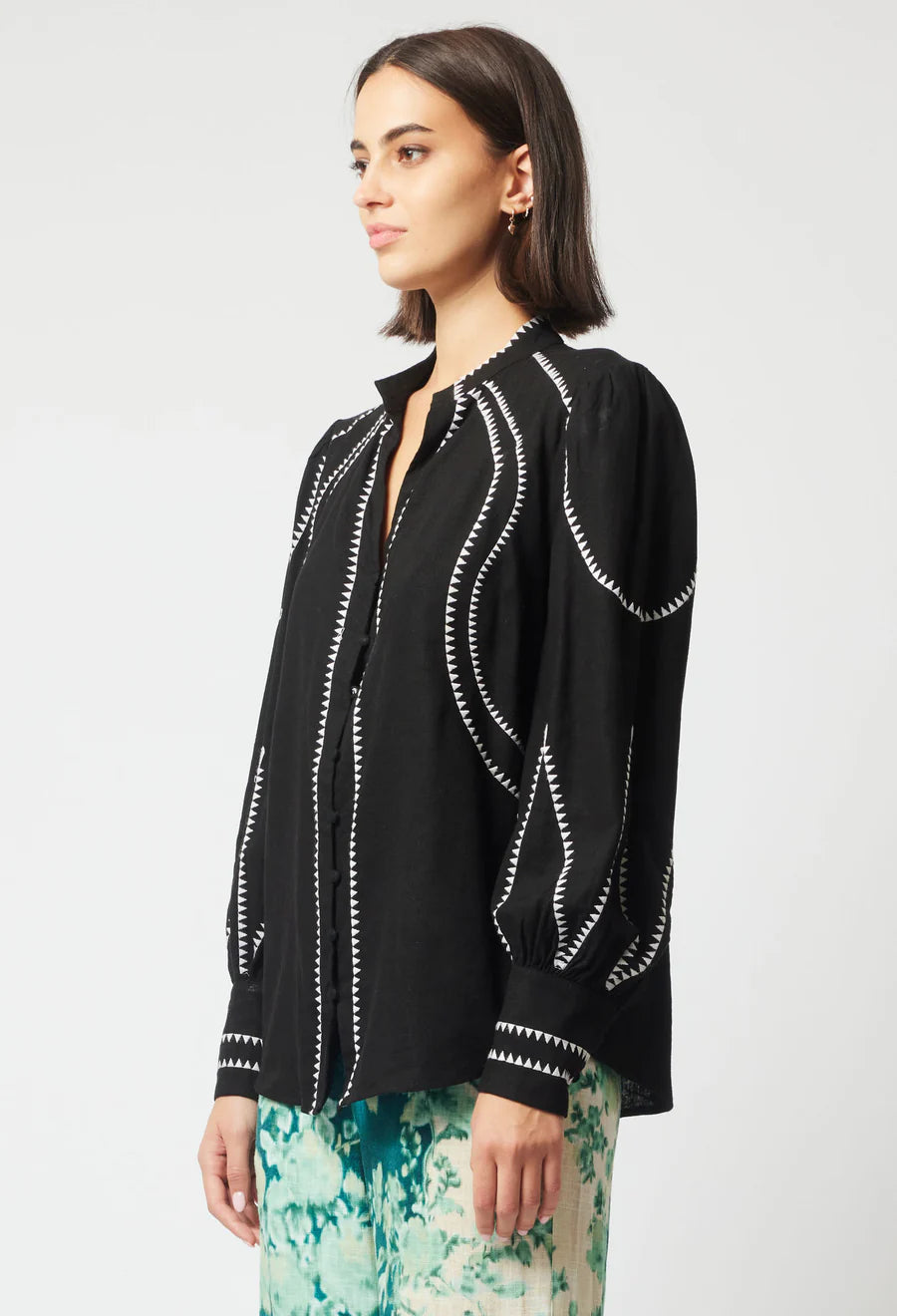Meridian Embroidered Cotton Shirt