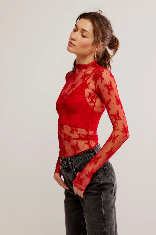 Lady Lux Layering Top - Red Racer