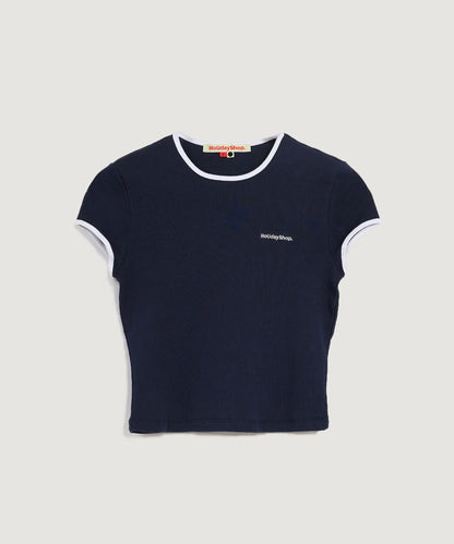 Baby Tee - Navy/White