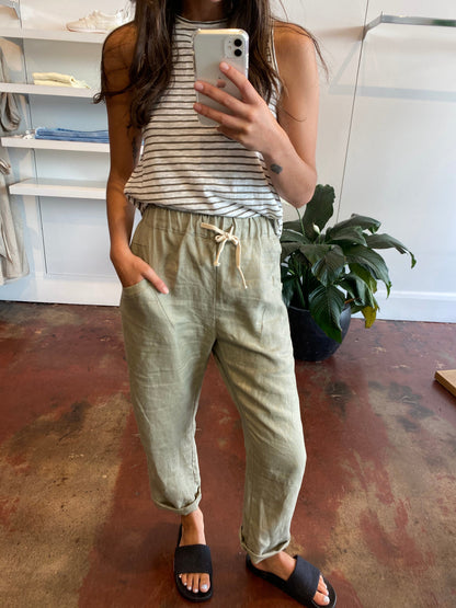 Luxe Linen Pants - Khaki