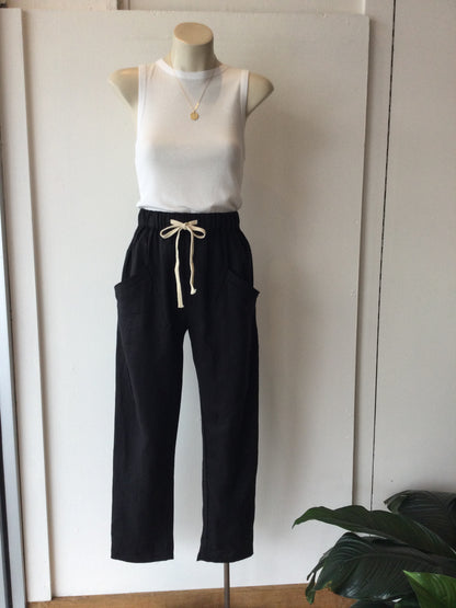 Luxe Linen Pants - Black